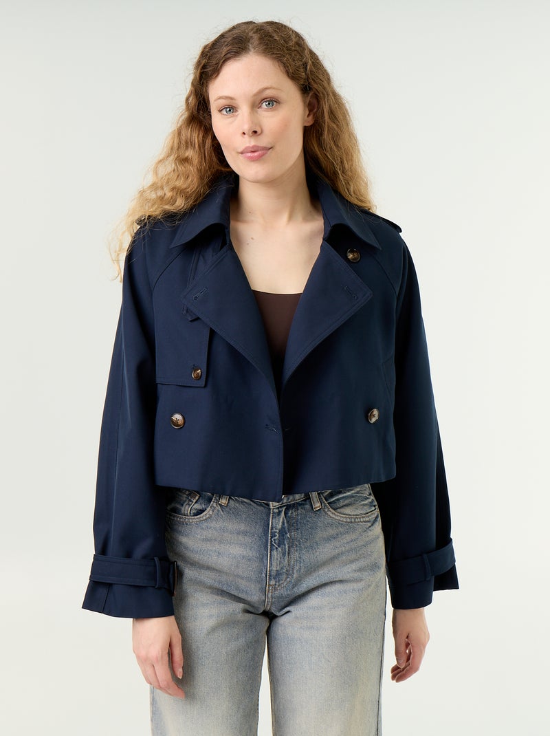 Short cotton trench coat Blue - Kiabi