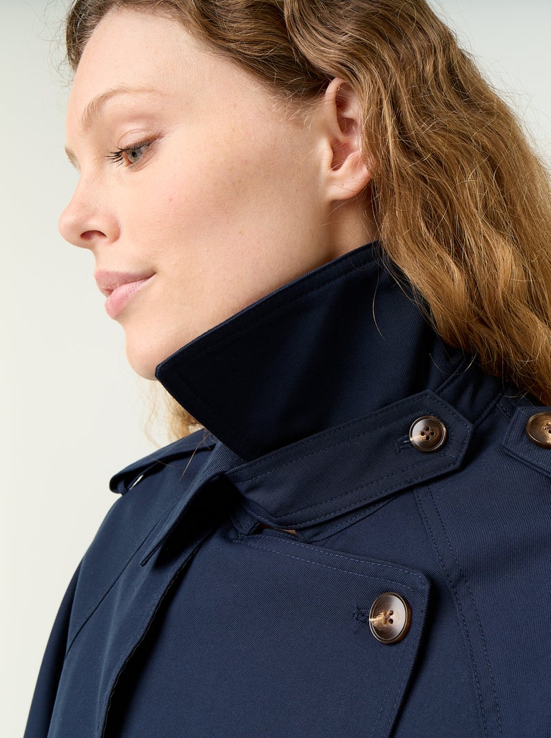 Short cotton trench coat Blue - Kiabi