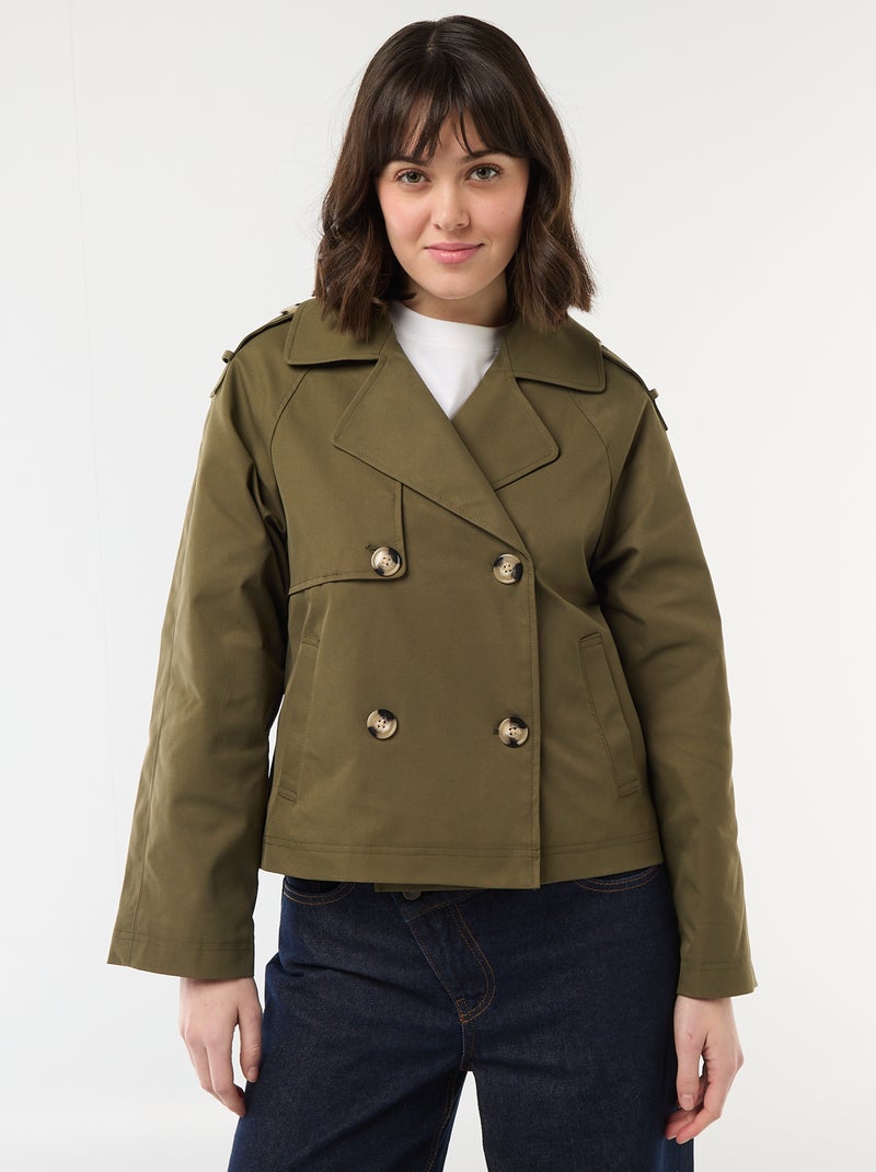 Short cotton trench coat Khaki - Kiabi