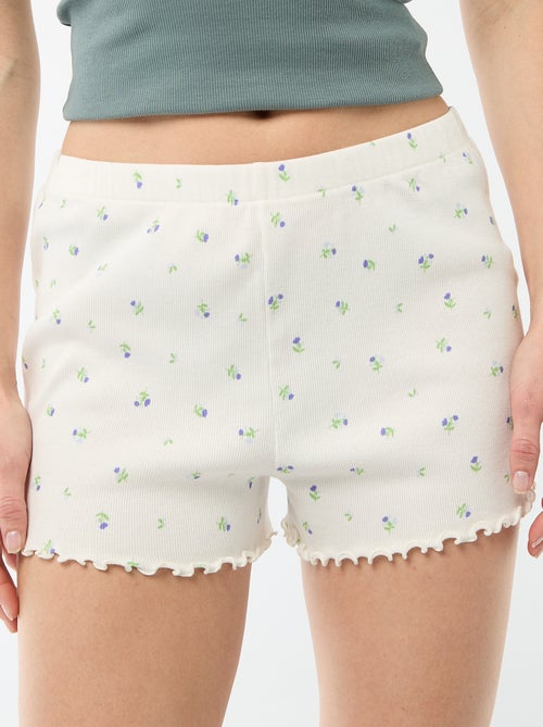 Short court de pyjama 'fleurs' all-over en coton - Kiabi