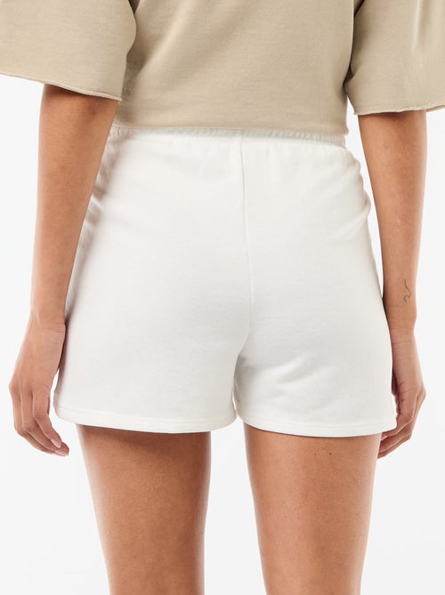 Short court en coton uni avec lien - Kiabi