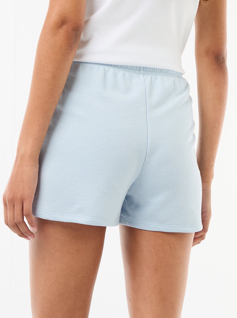 Short court en coton uni avec lien Bleu - Kiabi