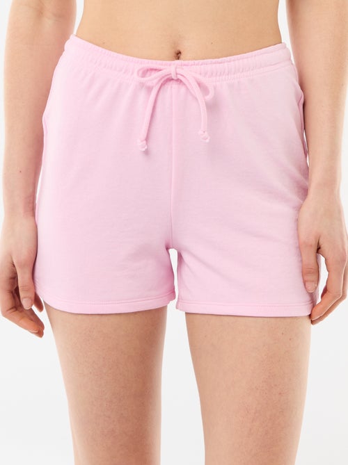 Short court en coton uni avec lien - Kiabi