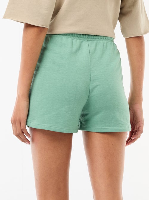 Short court en coton uni avec lien - Kiabi