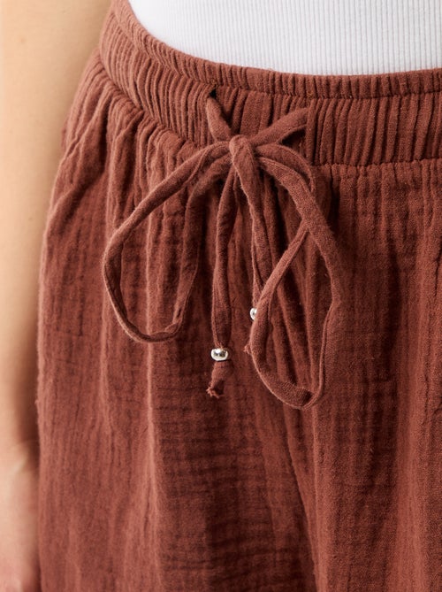 Short court en gaze de coton - Kiabi