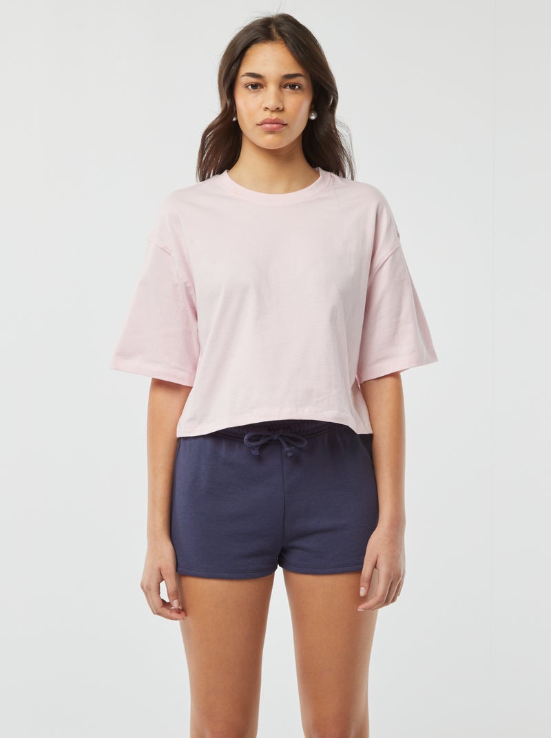 Short court en molleton léger uni Bleu marine - Kiabi