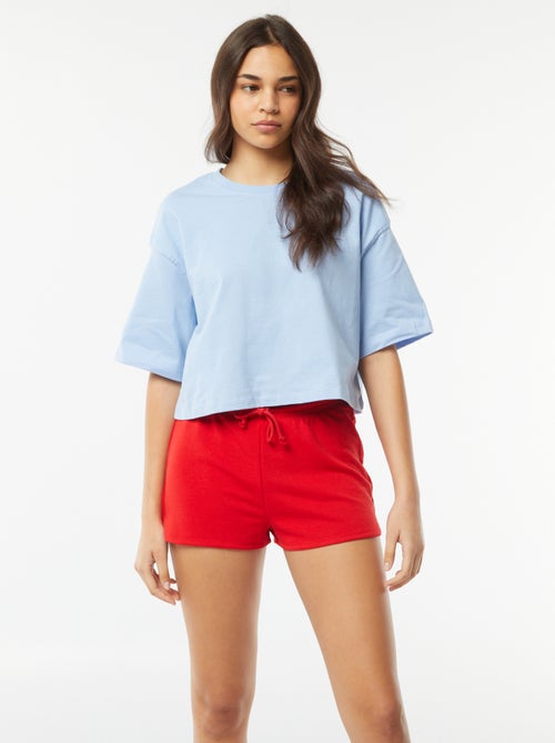 Short court en molleton léger uni - Kiabi