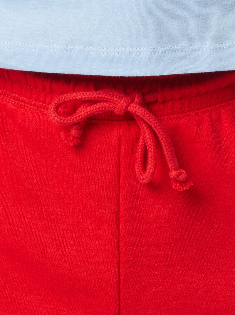 Short court en molleton léger uni Rouge - Kiabi