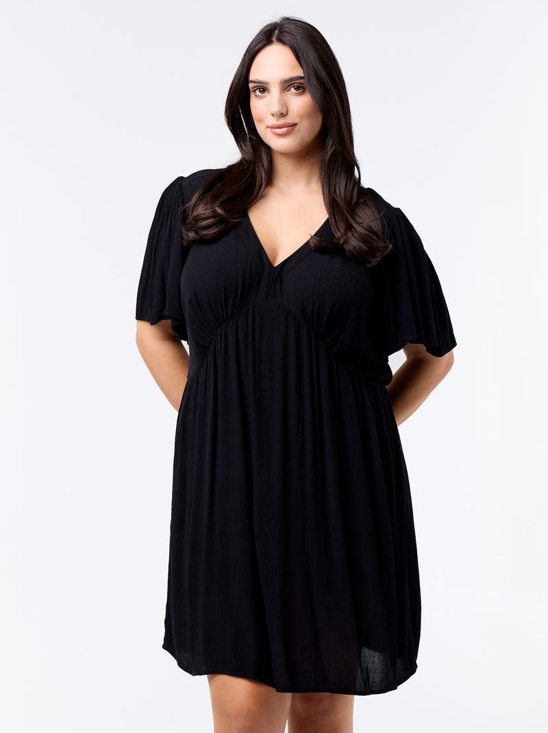Short crêpe dress Black - Kiabi
