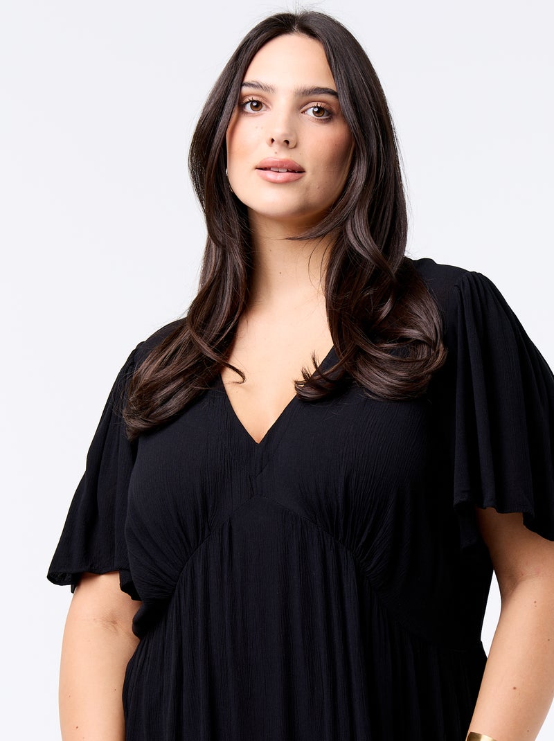Short crêpe dress Black - Kiabi