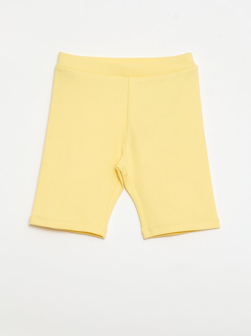 Short cycliste côtelé Jaune - Kiabi