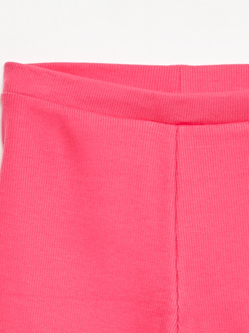 Short cycliste côtelé Rose - Kiabi