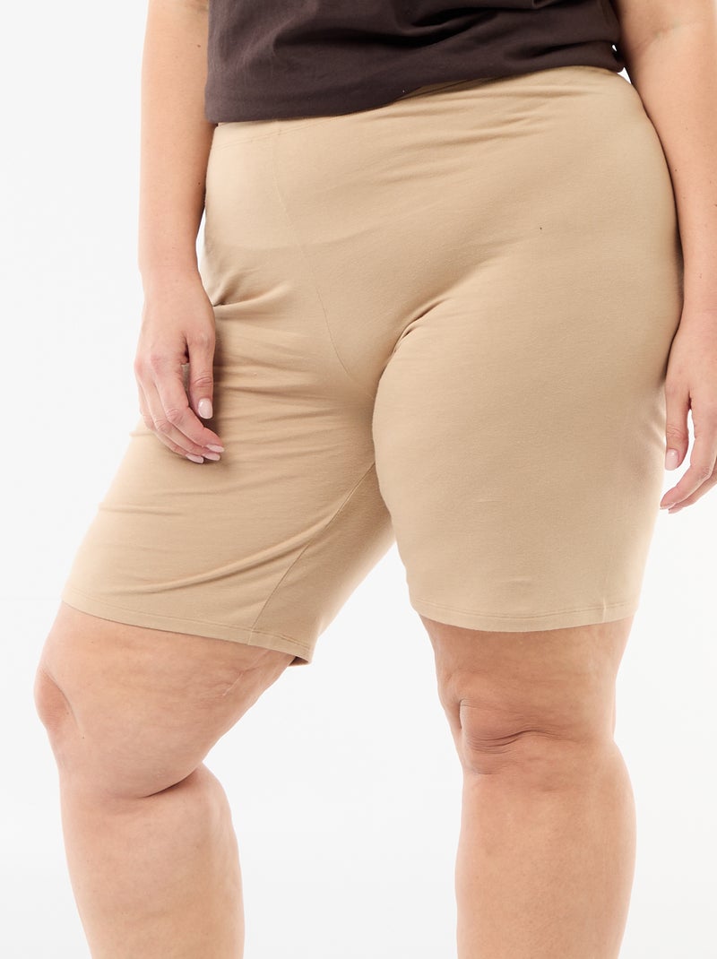 Short cycliste uni Beige - Kiabi