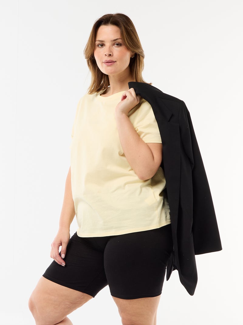 Short cycliste uni Noir - Kiabi