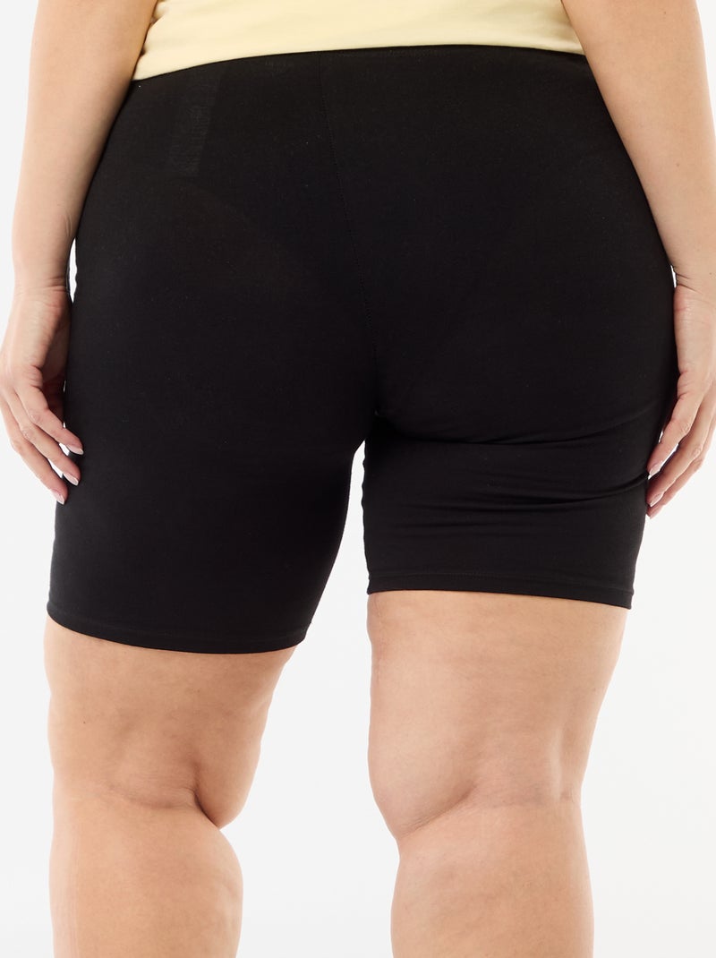Short cycliste uni Noir - Kiabi