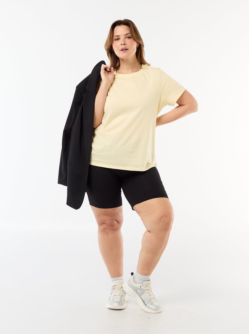 Short cycliste uni Noir - Kiabi