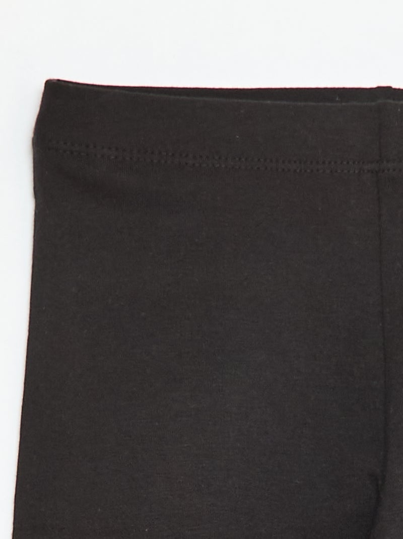 Short da ciclista in jersey di cotone a tinta unita Nero - Kiabi