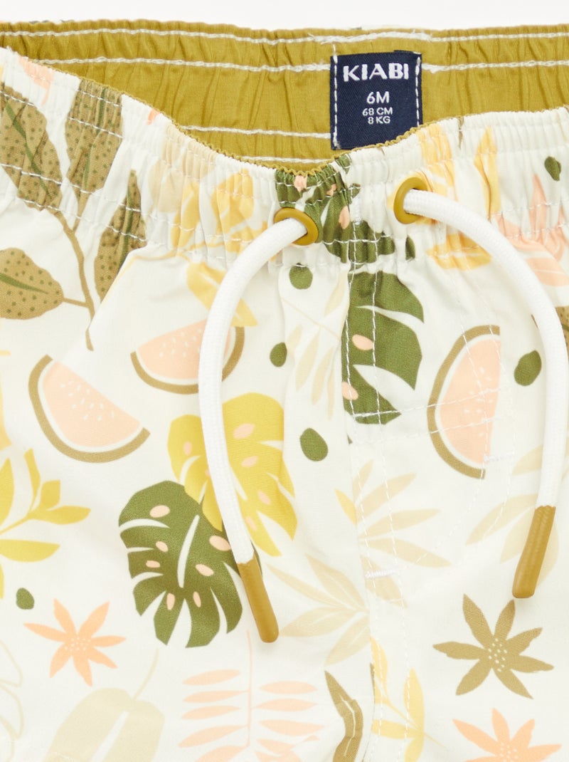 Short de bain à motif BLANC - Kiabi