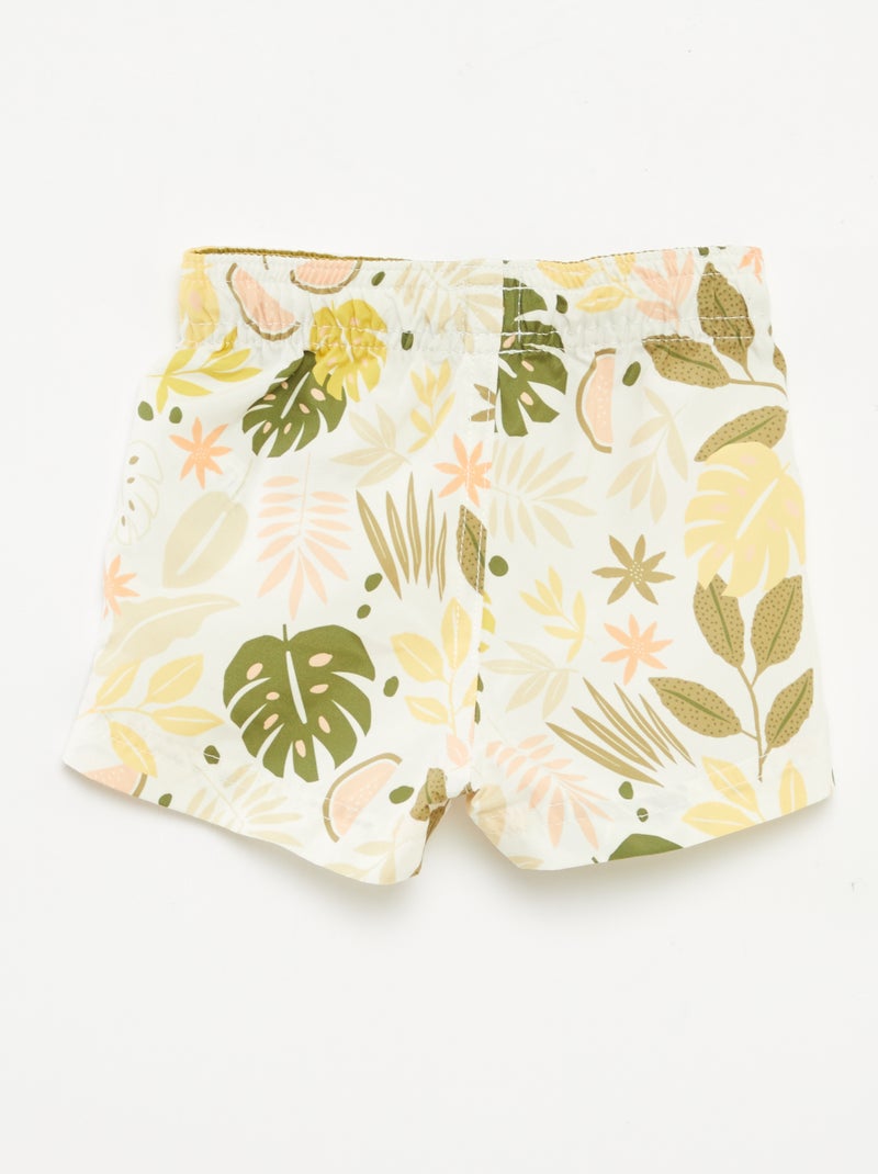 Short de bain à motif BLANC - Kiabi