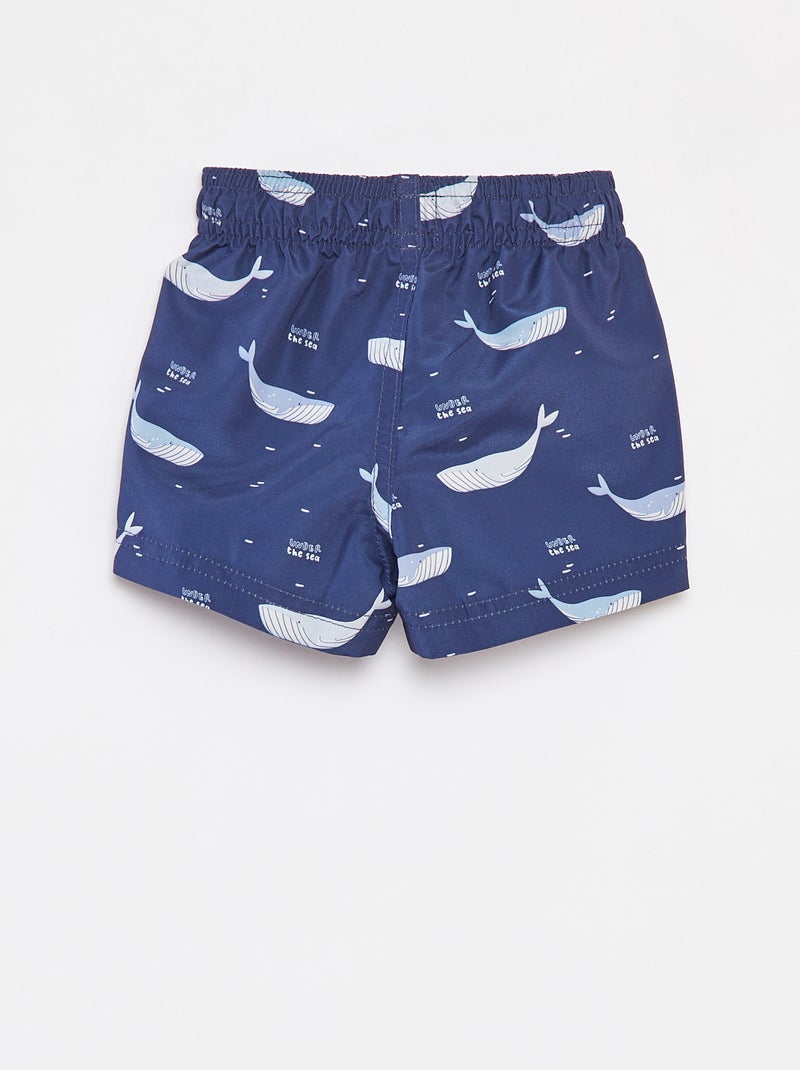 Short de bain à motif BLEU - Kiabi