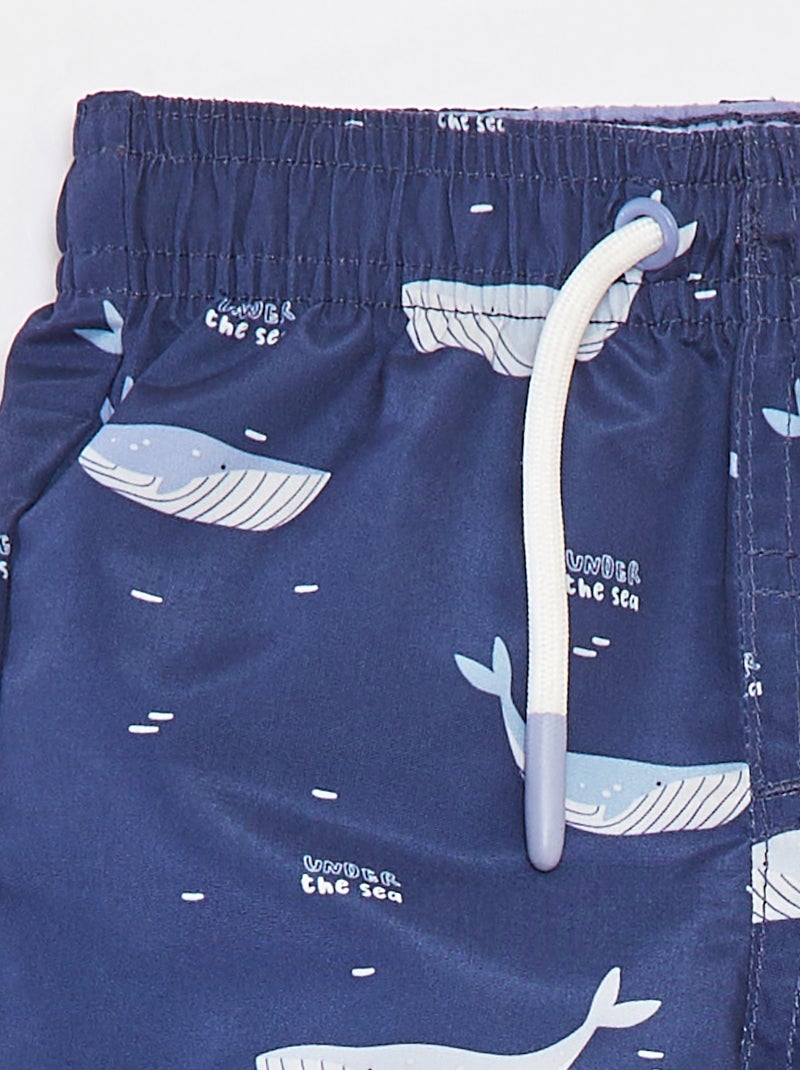 Short de bain à motif BLEU - Kiabi