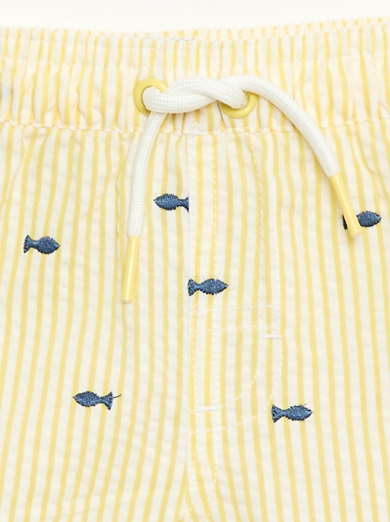 Short de bain à motif Jaune - Kiabi