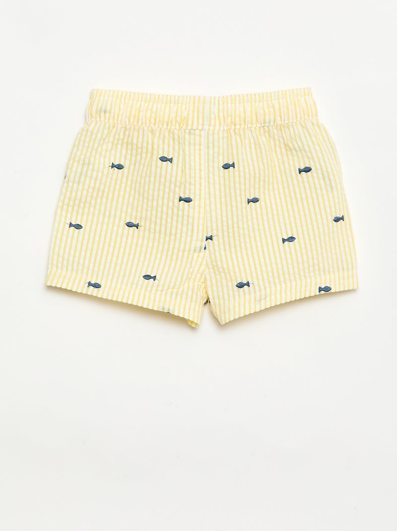 Short de bain à motif Jaune - Kiabi