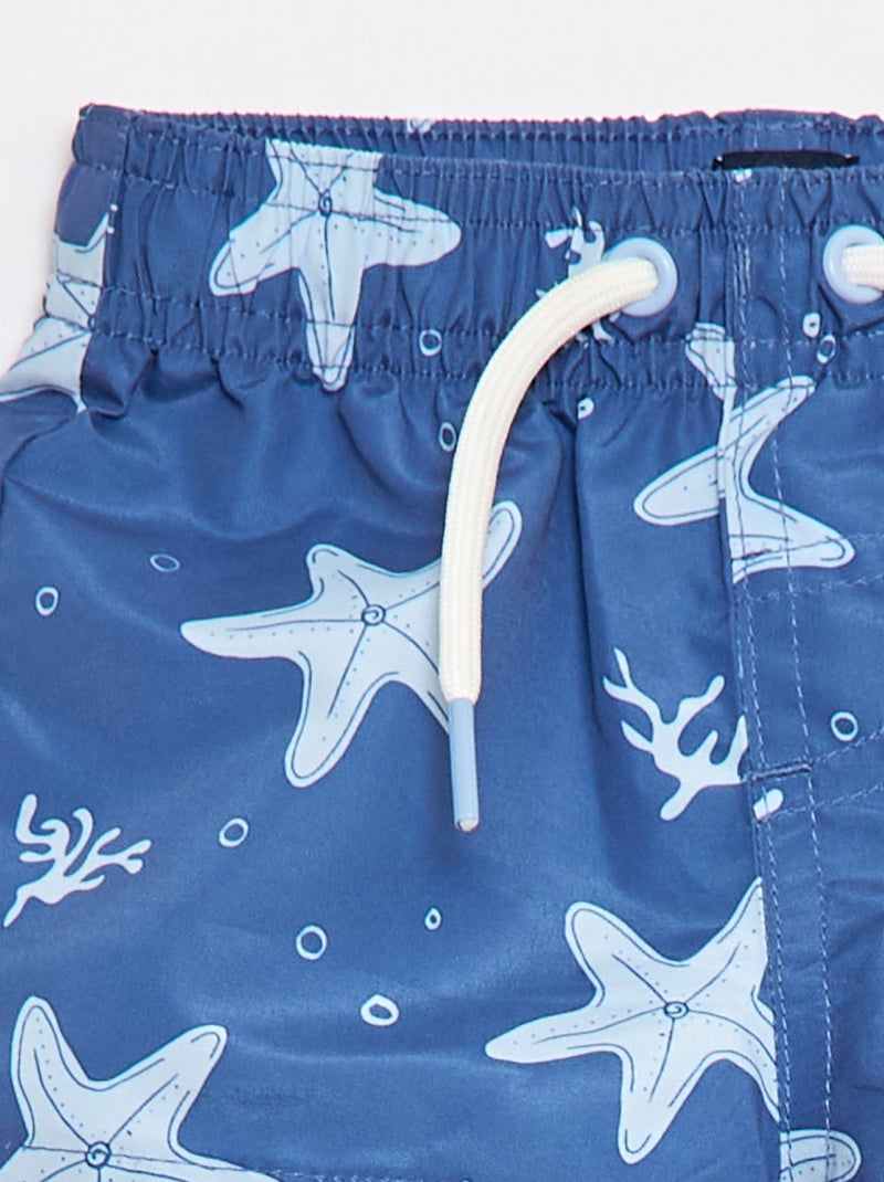 Short de bain à motifs Bleu - Kiabi