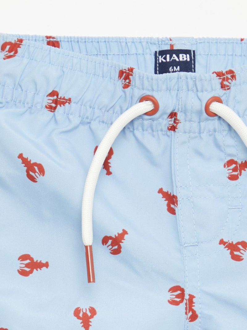 Short de bain à motifs Bleu - Kiabi