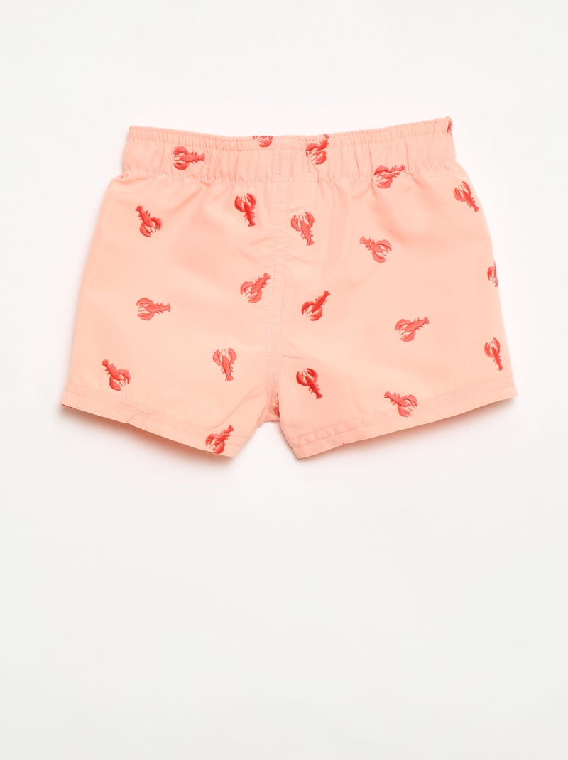 Short de bain avec broderies 'homard' Orange - Kiabi