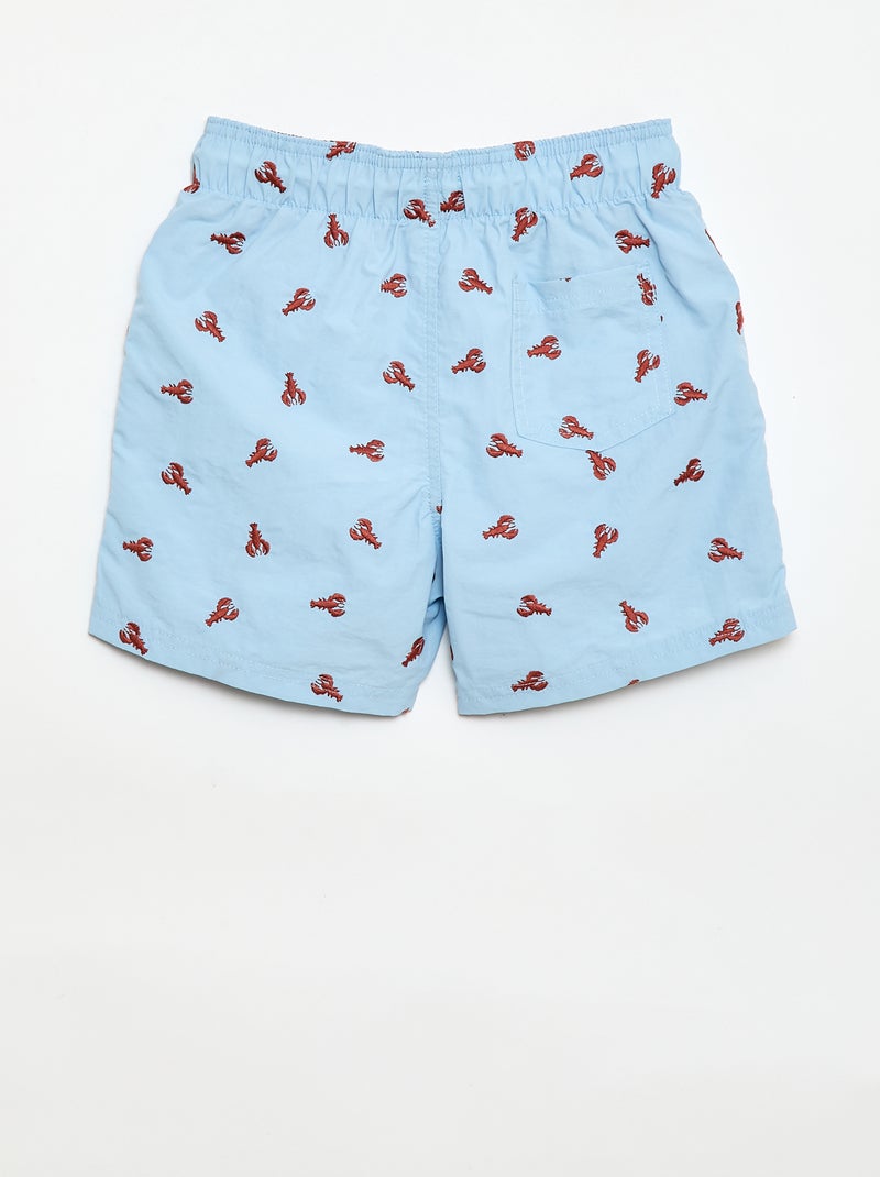 Short de bain brodé Bleu - Kiabi