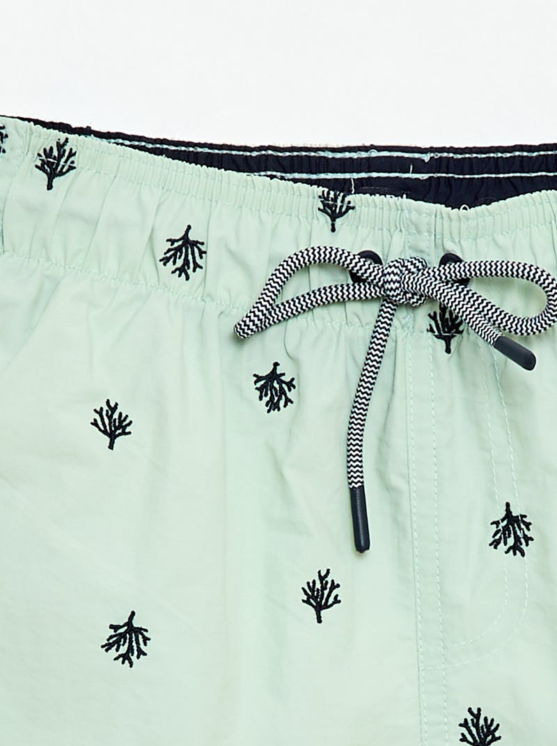 Short de bain brodé Bleu - Kiabi