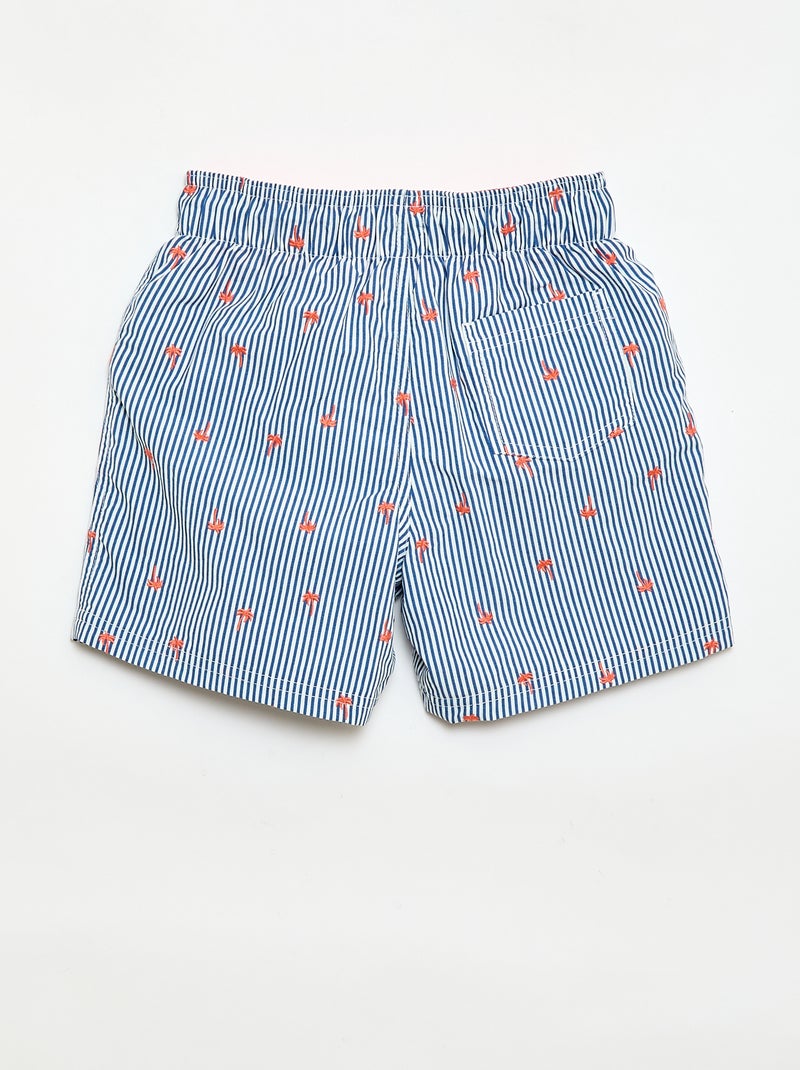 Short de bain brodé Bleu - Kiabi