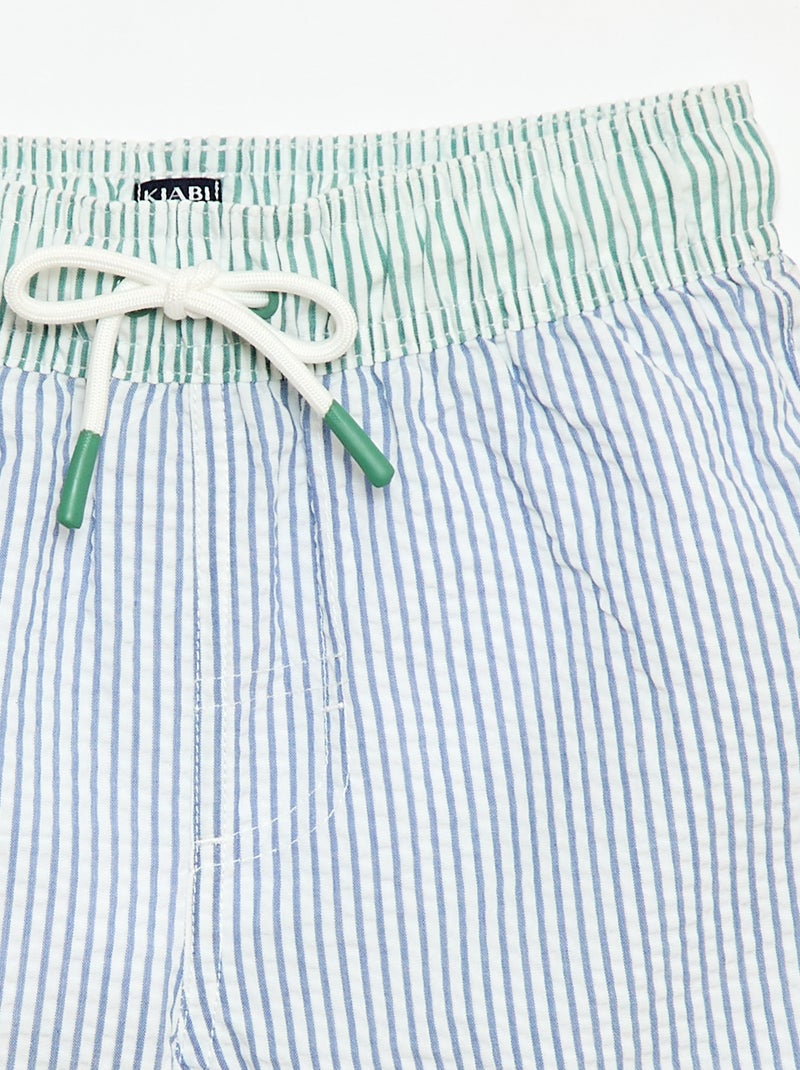 Short de bain rayé avec cordons de serrage Bleu - Kiabi