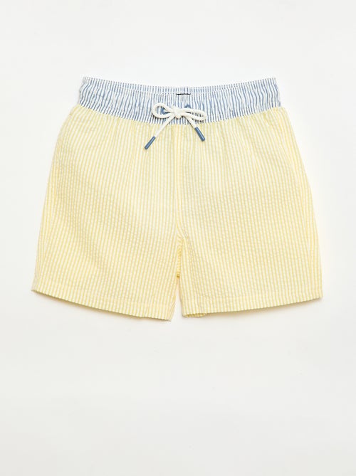 Short de bain rayé avec cordons de serrage - Kiabi
