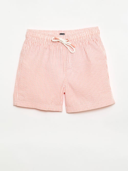 Short de bain rayé avec cordons de serrage - Kiabi