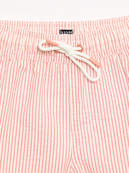 Short de bain rayé avec cordons de serrage - Kiabi