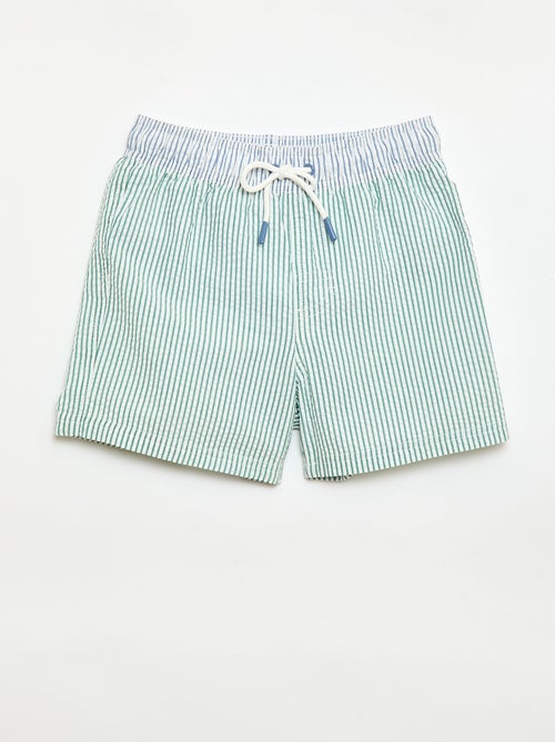 Short de bain rayé avec cordons de serrage - Kiabi