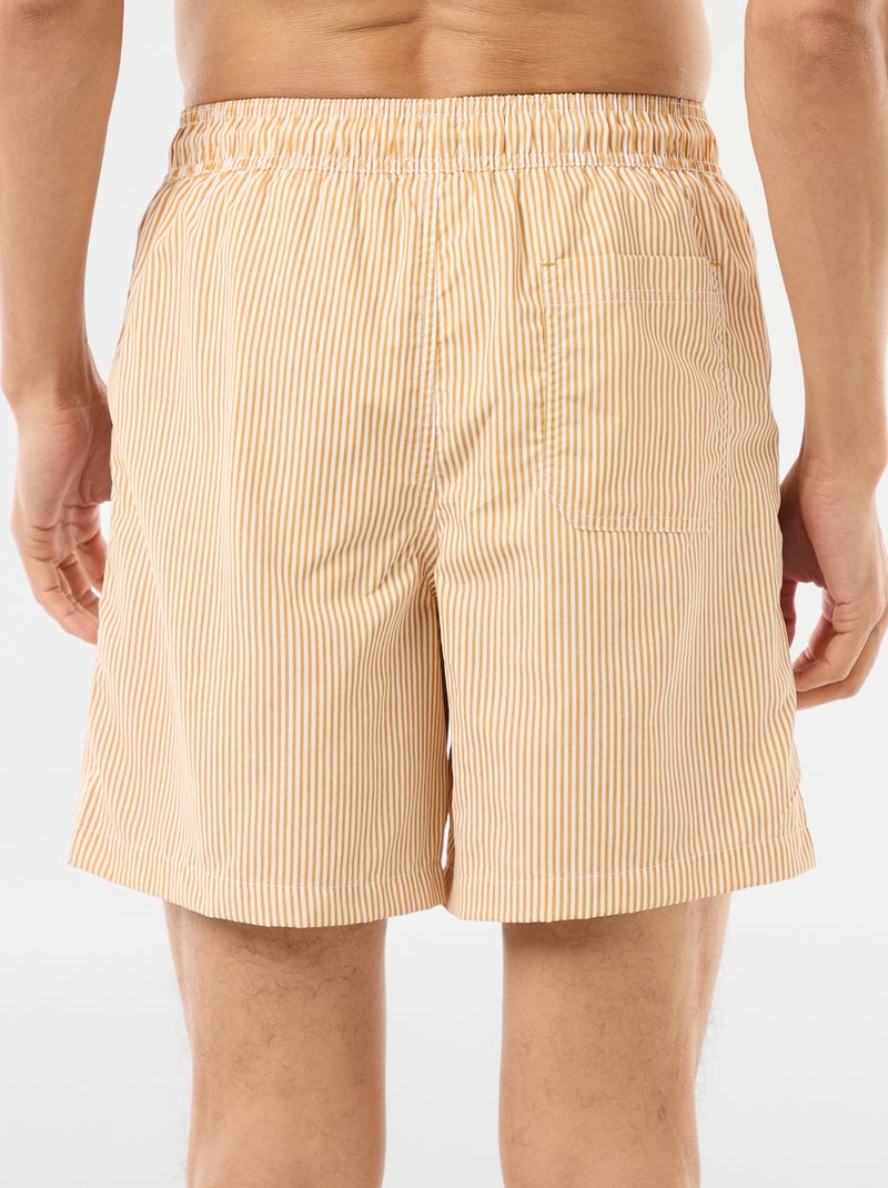 Short de bain rayé Jaune - Kiabi