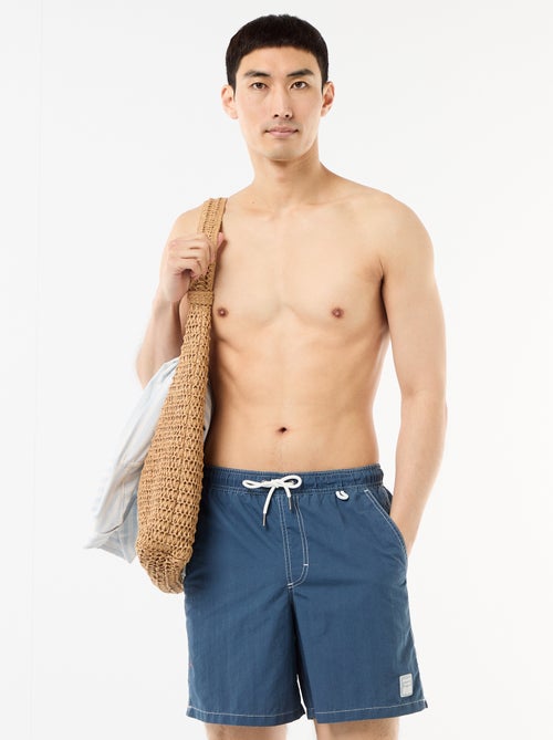 Short de bain uni avec poches - Kiabi