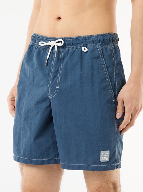 Short de bain uni avec poches - Kiabi