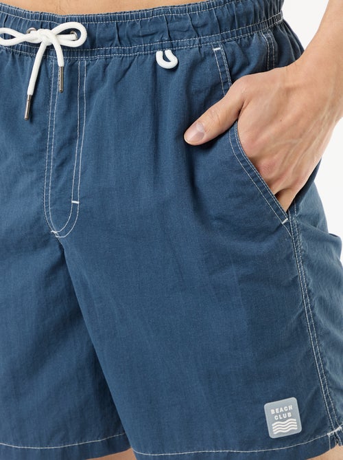 Short de bain uni avec poches - Kiabi