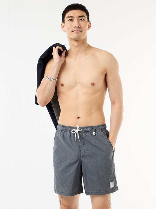 Short de bain uni avec poches - Kiabi