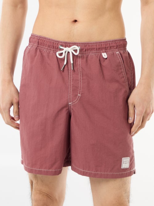 Short de bain uni avec poches - Kiabi