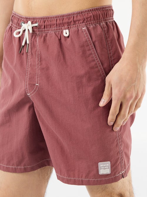 Short de bain uni avec poches - Kiabi