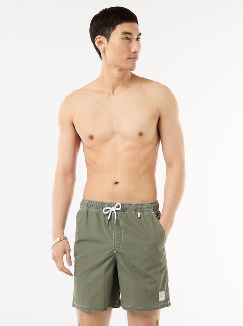 Short de bain uni avec poches - Kiabi