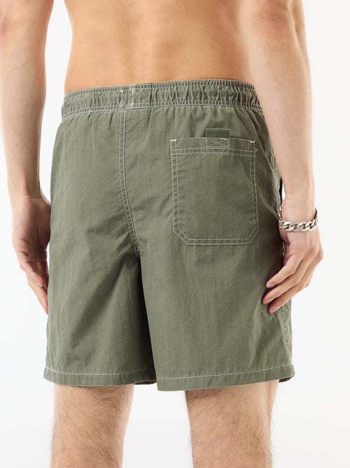 Short de bain uni avec poches - Kiabi