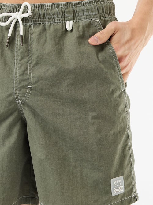 Short de bain uni avec poches - Kiabi