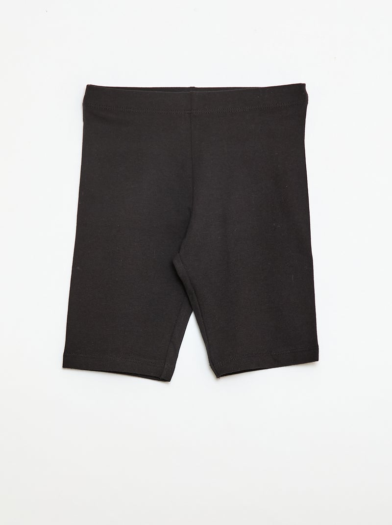 Short de cycliste en jersey coton uni Noir - Kiabi