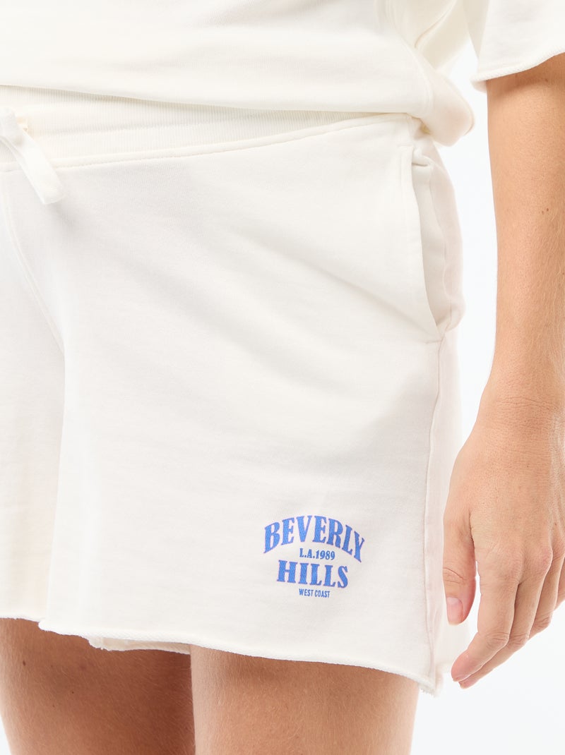 Short de maternité en French Terry Blanc - Kiabi